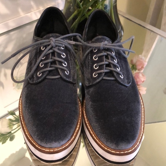 Shellys London Dark Grey Velvet Platform Shoes, size 5.5 - Picture 2 of 7